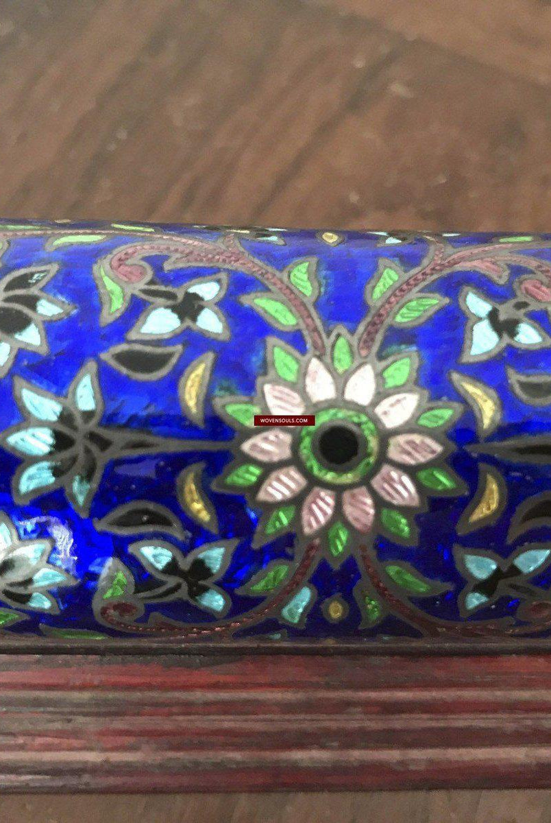 1087 SOLD Old Decorated Silver Letter Scroll Holder-WOVENSOULS-Antique-Vintage-Textiles-Art-Decor