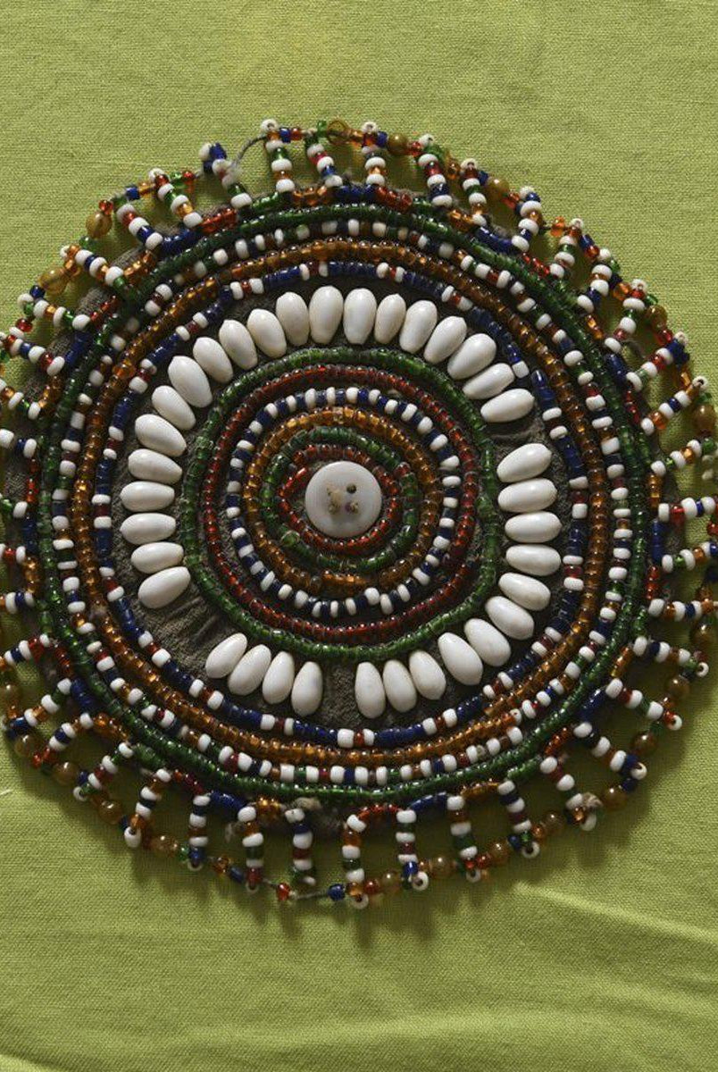 1088 B - Single Beaded Hair Ornaments for Rabari Child-WOVENSOULS-Antique-Vintage-Textiles-Art-Decor