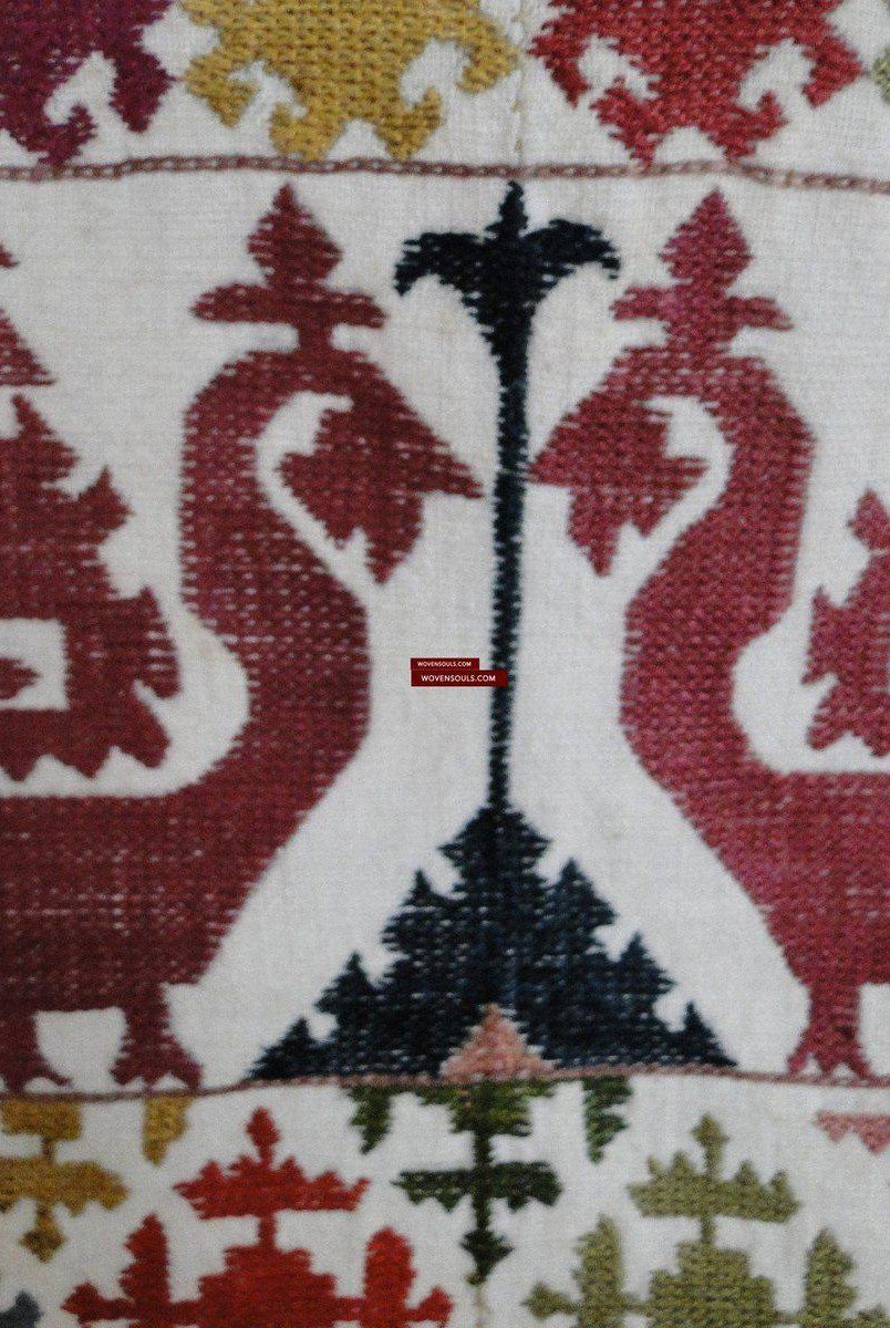 109 SOLD Vintage Tadjik Rooband Veil - Silk Embroidery Textile-WOVENSOULS-Antique-Vintage-Textiles-Art-Decor