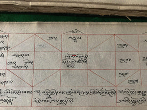 1090 SOLD Antique Handwritten Mongolian Manuscript - Astrological Thesis-WOVENSOULS-Antique-Vintage-Textiles-Art-Decor