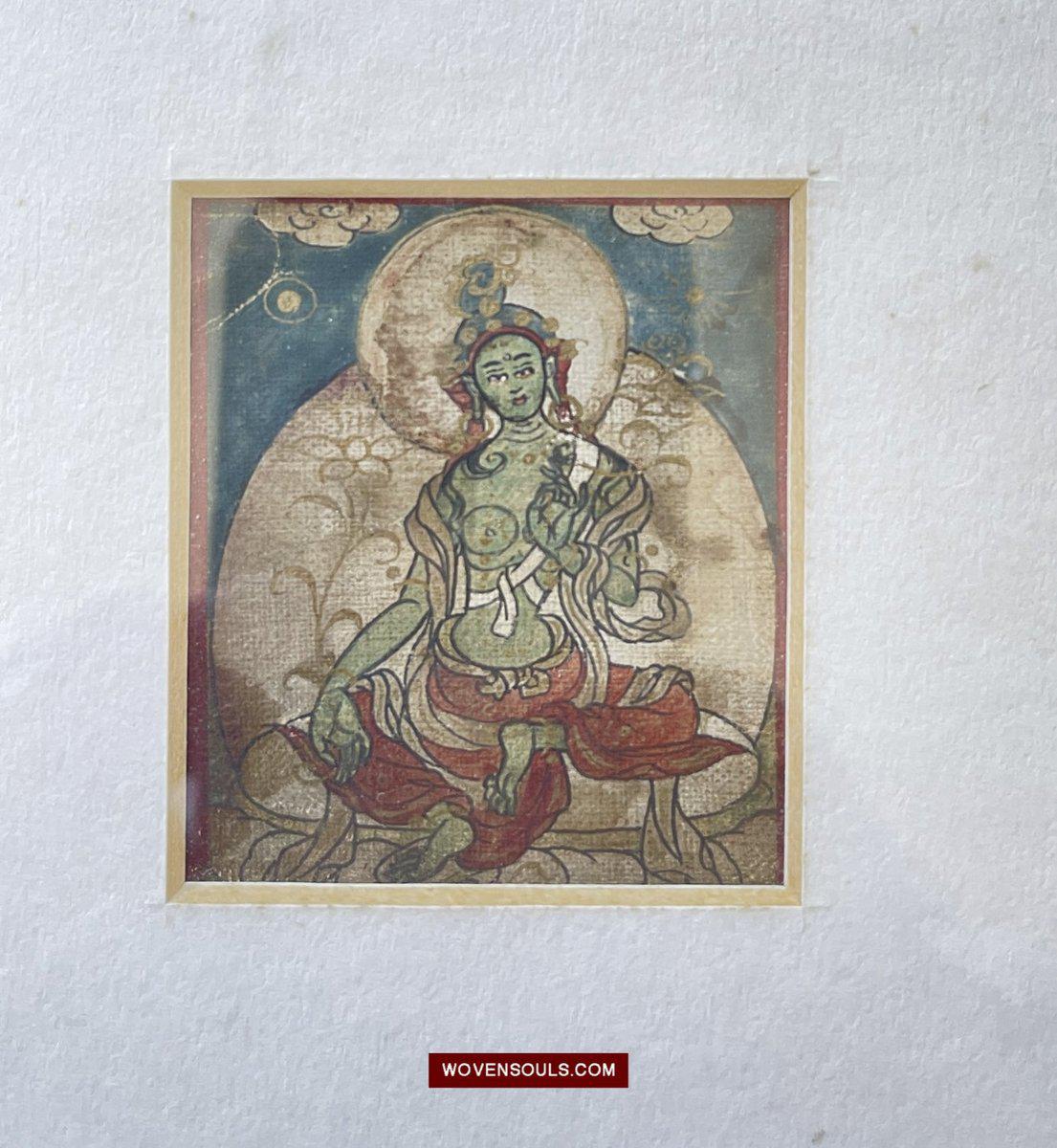 1100-B SOLD Framed Set - Antique Miniature Thangka Burhany Zurag Mongolia-WOVENSOULS-Antique-Vintage-Textiles-Art-Decor