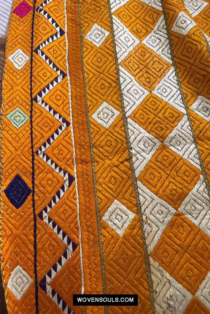1105 Superb Barfi Bagh Phulkari-WOVENSOULS Antique Textiles & Art Gallery