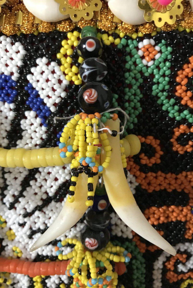 1106 SOLD - Elaborate Beaded Dayak Baby Carrier from Borneo-WOVENSOULS-Antique-Vintage-Textiles-Art-Decor