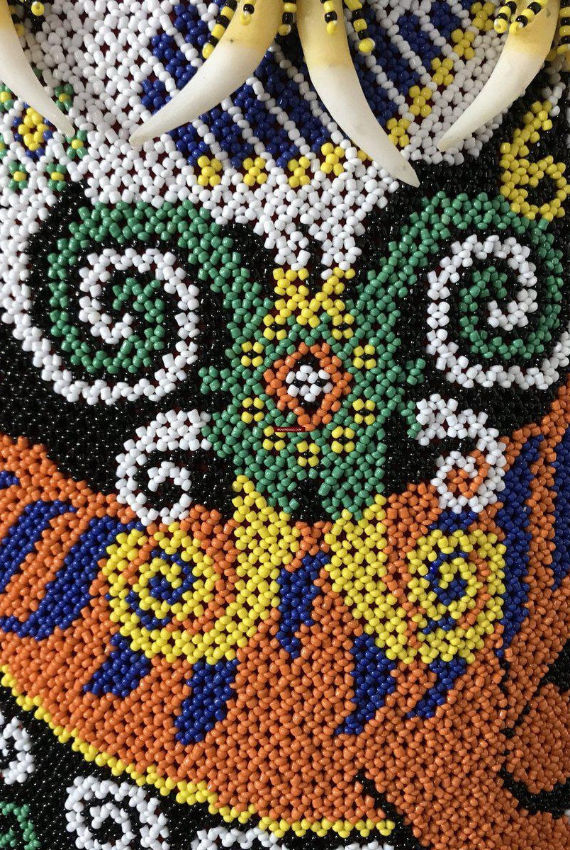 1106 SOLD - Elaborate Beaded Dayak Baby Carrier from Borneo-WOVENSOULS-Antique-Vintage-Textiles-Art-Decor