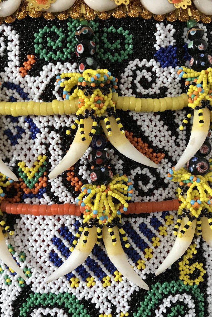 1106 SOLD - Elaborate Beaded Dayak Baby Carrier from Borneo-WOVENSOULS-Antique-Vintage-Textiles-Art-Decor