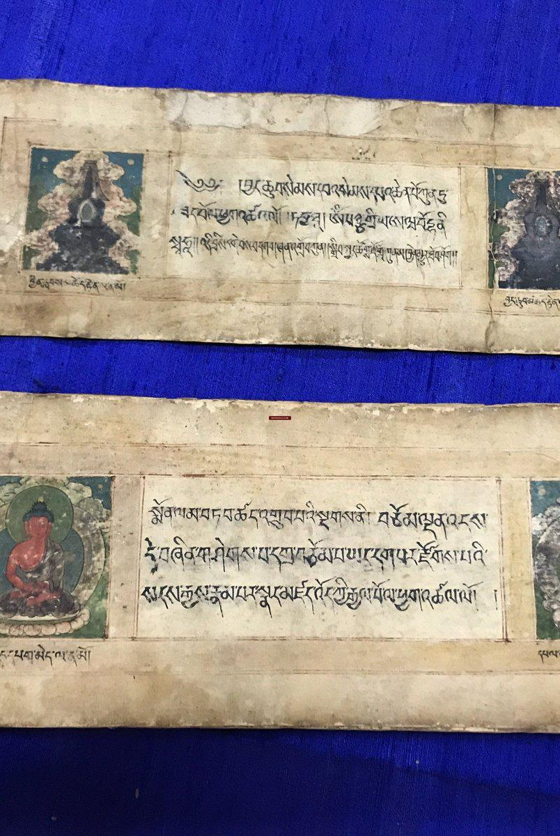1107 SOLD Antique Mongolian Sutra Manuscript-WOVENSOULS-Antique-Vintage-Textiles-Art-Decor