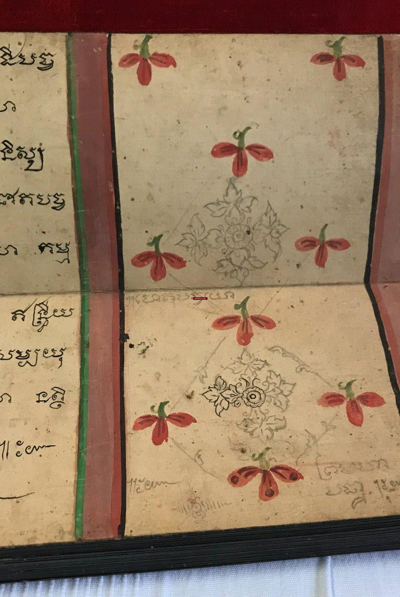 1127 Antique Phra Malai Thai Buddhist Scroll Manuscript-WOVENSOULS-Antique-Vintage-Textiles-Art-Decor