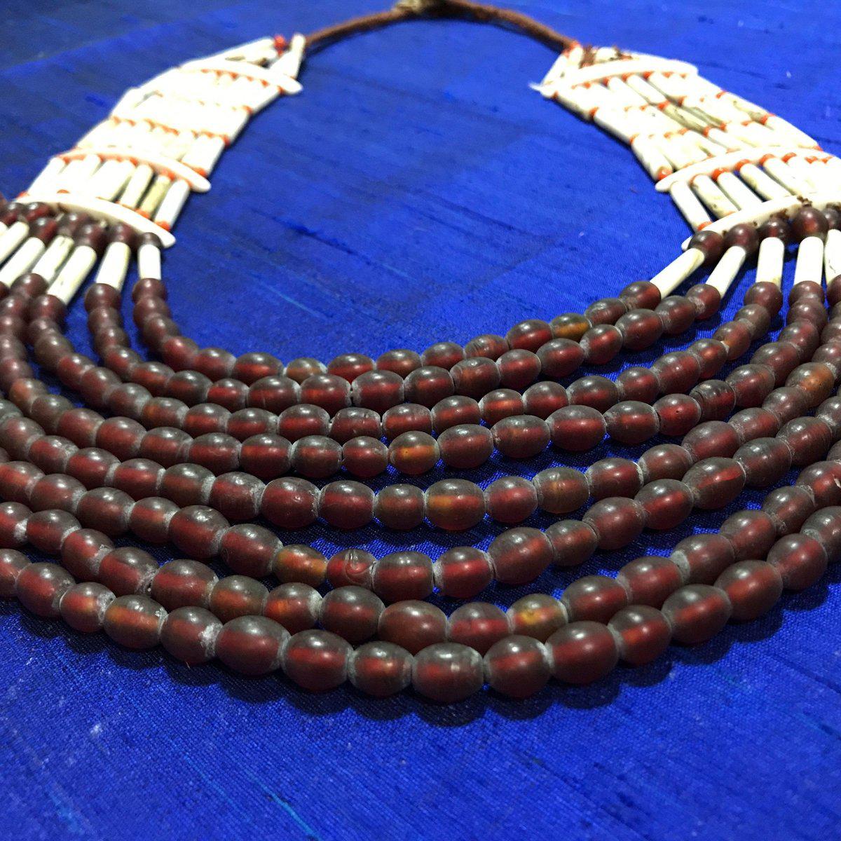 1130 Vintage Naga Tribal Bead Necklace-WOVENSOULS-Antique-Vintage-Textiles-Art-Decor