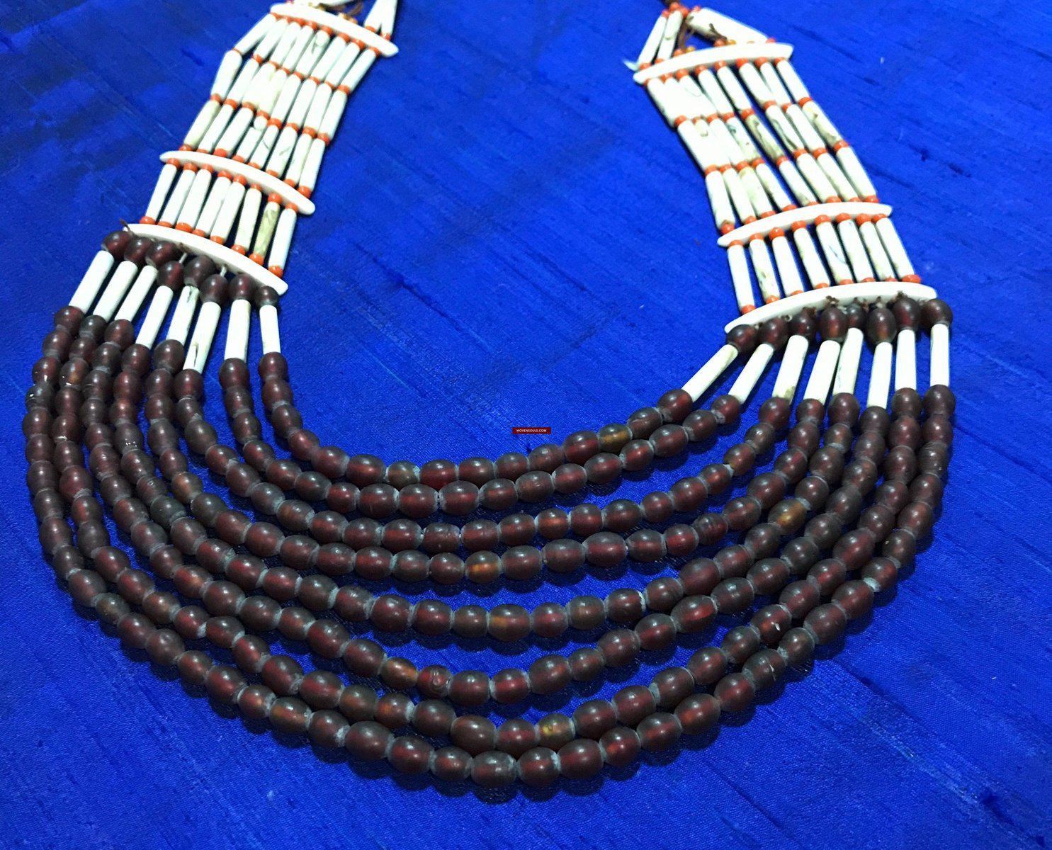 1130 Vintage Naga Tribal Bead Necklace-WOVENSOULS-Antique-Vintage-Textiles-Art-Decor