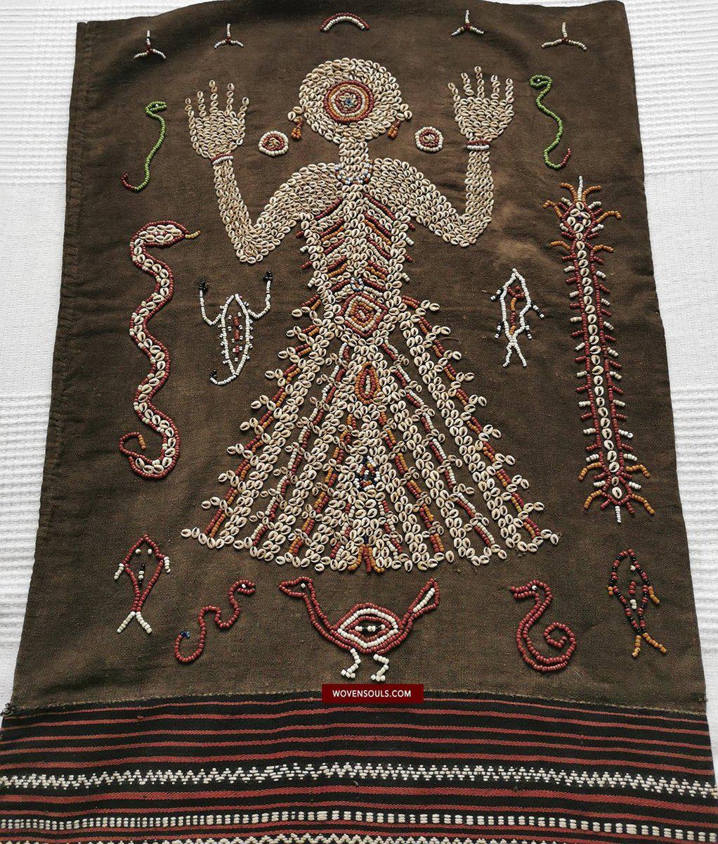 1144 Superb Old Sumba Ceremonial Weaving with Shells & Beads Lau Wuti Kau-WOVENSOULS-Antique-Vintage-Textiles-Art-Decor