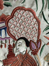 1161 Antique Double Sided Embroidery Manila Manton - Cantonese Embroidery - White Base-WOVENSOULS-Antique-Vintage-Textiles-Art-Decor
