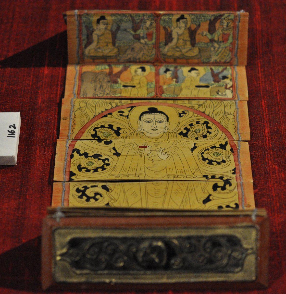 1162 SOLD Vintage Burmese Parabaik Manuscript on Palm Leaf-WOVENSOULS-Antique-Vintage-Textiles-Art-Decor