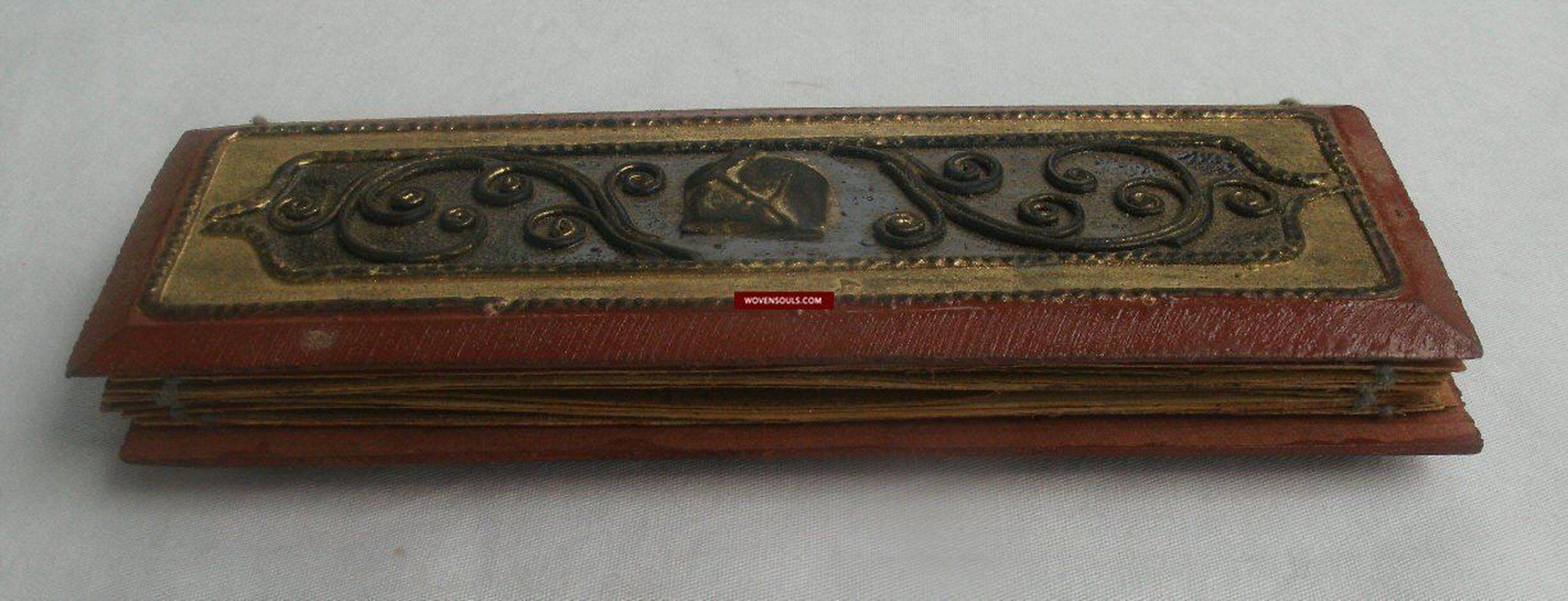 1162 SOLD Vintage Burmese Parabaik Manuscript on Palm Leaf-WOVENSOULS-Antique-Vintage-Textiles-Art-Decor