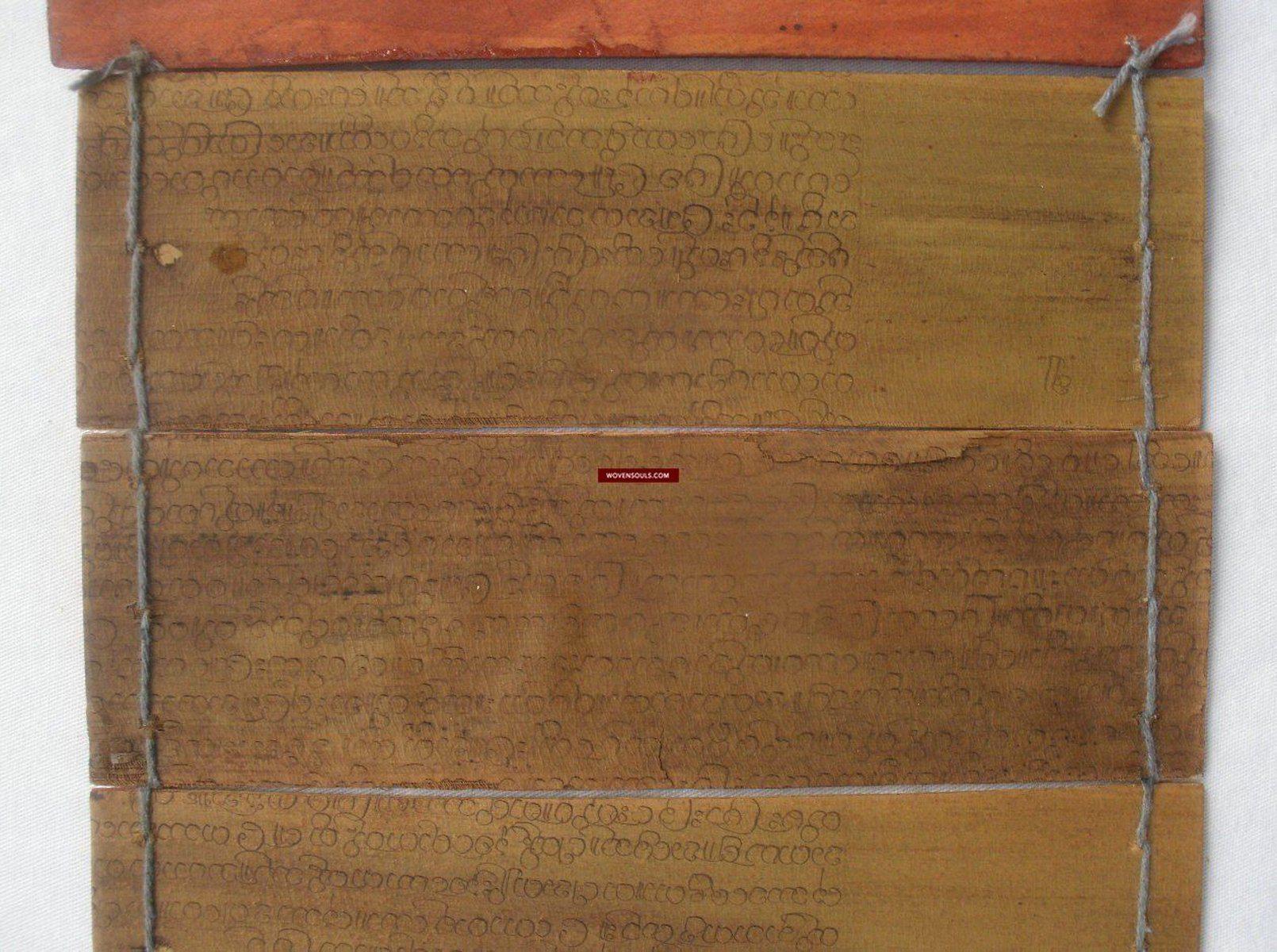1162 SOLD Vintage Burmese Parabaik Manuscript on Palm Leaf-WOVENSOULS-Antique-Vintage-Textiles-Art-Decor