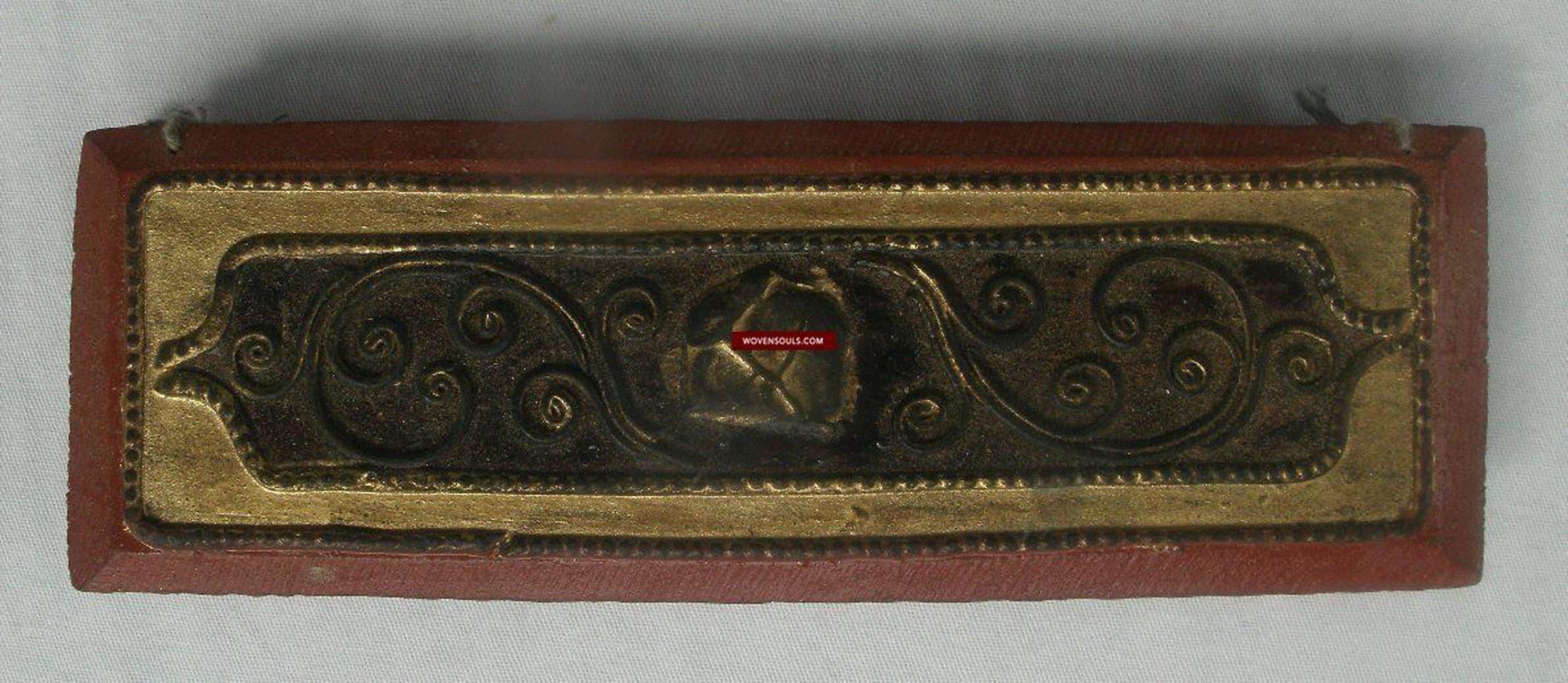 1162 SOLD Vintage Burmese Parabaik Manuscript on Palm Leaf-WOVENSOULS-Antique-Vintage-Textiles-Art-Decor