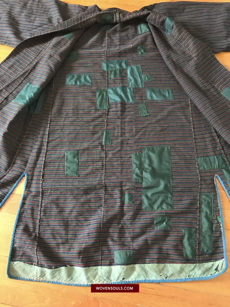 1164 Antique Tibetan Coat with superfine weave-WOVENSOULS-Antique-Vintage-Textiles-Art-Decor