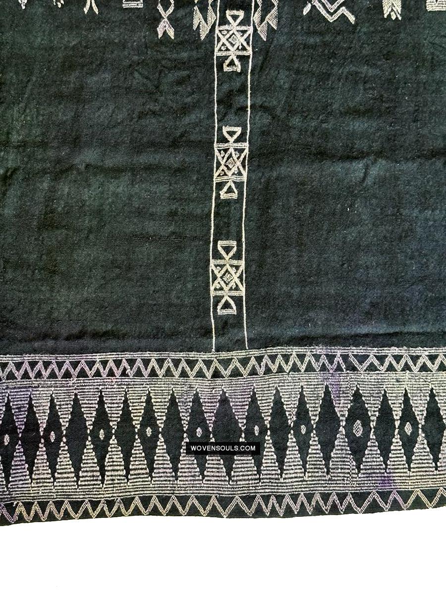 1688 SOLD Antique Mahmoudi Blue Bakhnoug Shawl - Textile Art Masterpiece-WOVENSOULS Antique Textiles & Art Gallery