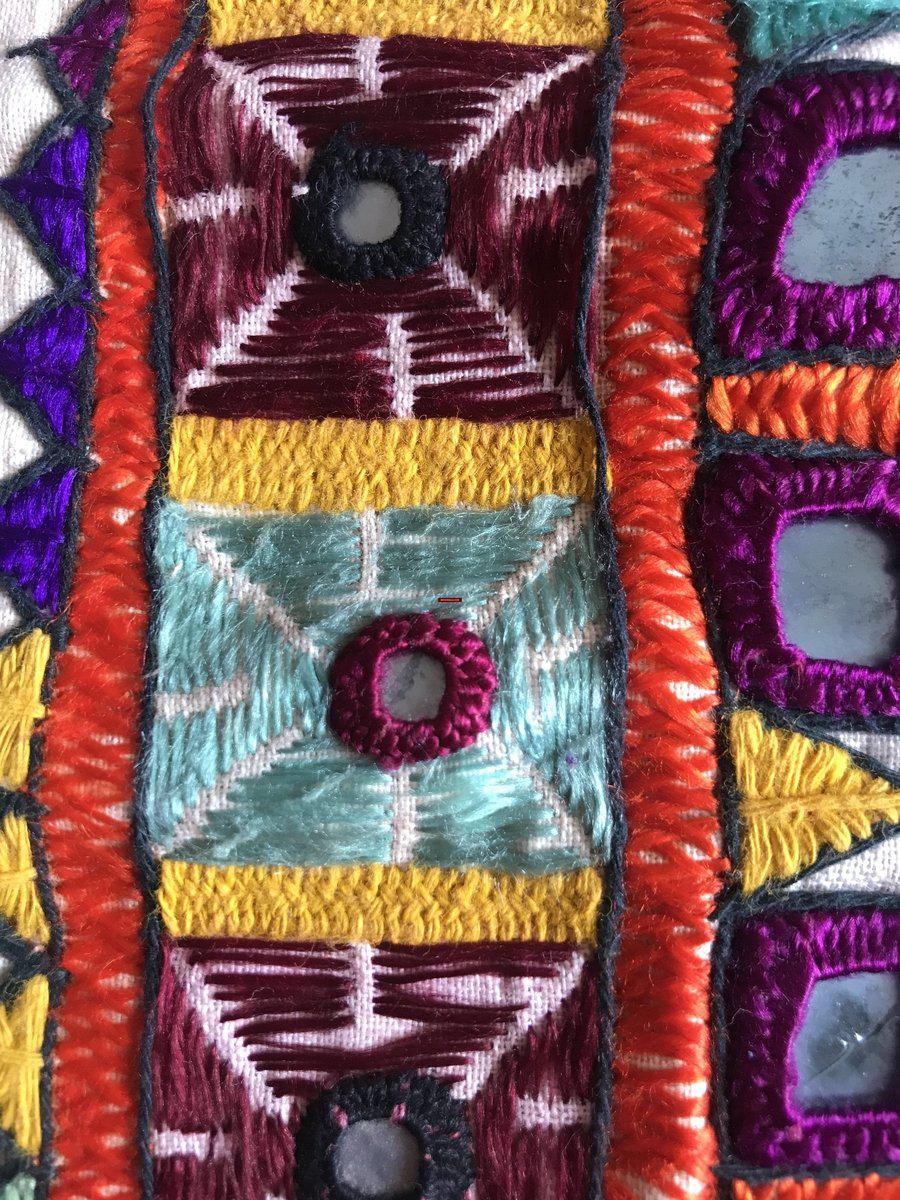 1171 SOLD Vintage Ghodiyu Cradle Cloth - Embroidered Checkerboard - Indian Textile Art-WOVENSOULS-Antique-Vintage-Textiles-Art-Decor