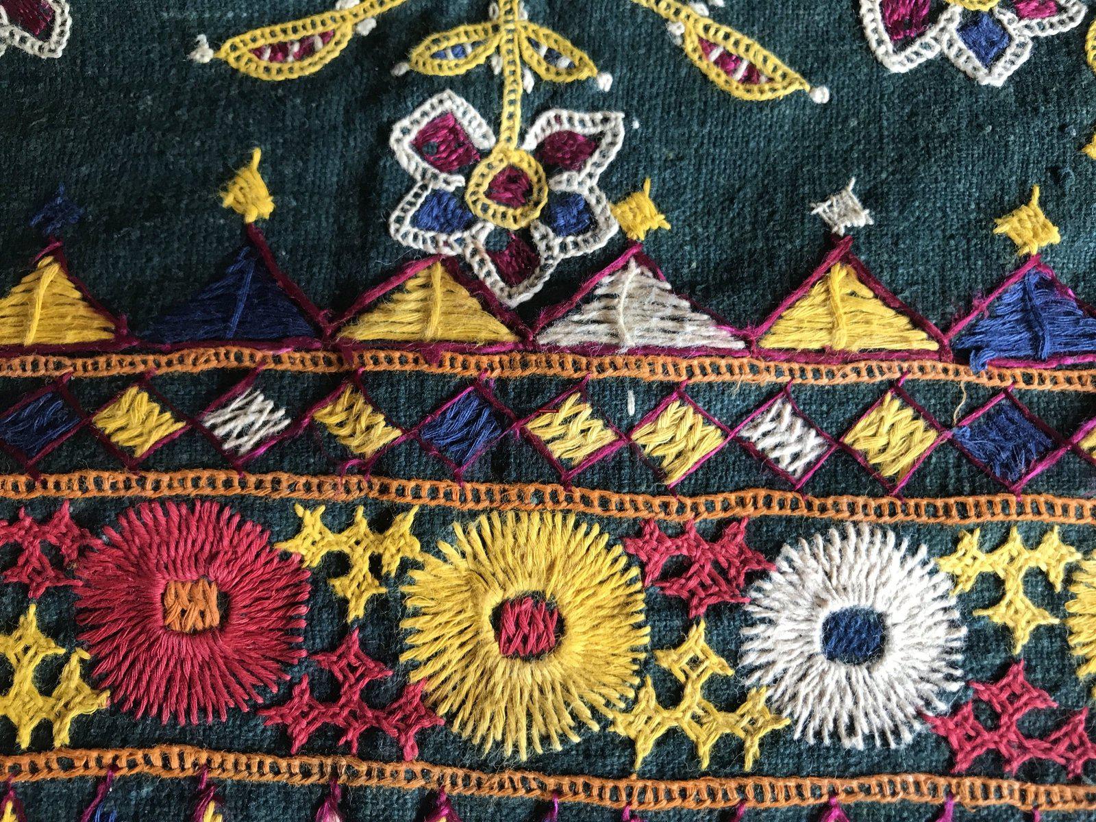 1172 Vintage Ghodiyu Cradle Cloth Embroidery Indian Textile Art-WOVENSOULS-Antique-Vintage-Textiles-Art-Decor