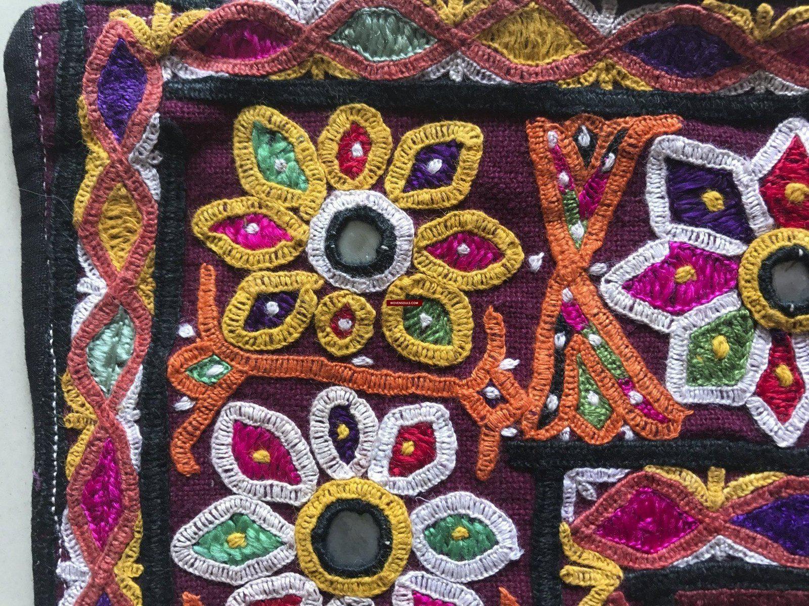 1173 Vintage Ghodiyu Cradle Cloth Embroidery Indian Textile Art-WOVENSOULS-Antique-Vintage-Textiles-Art-Decor