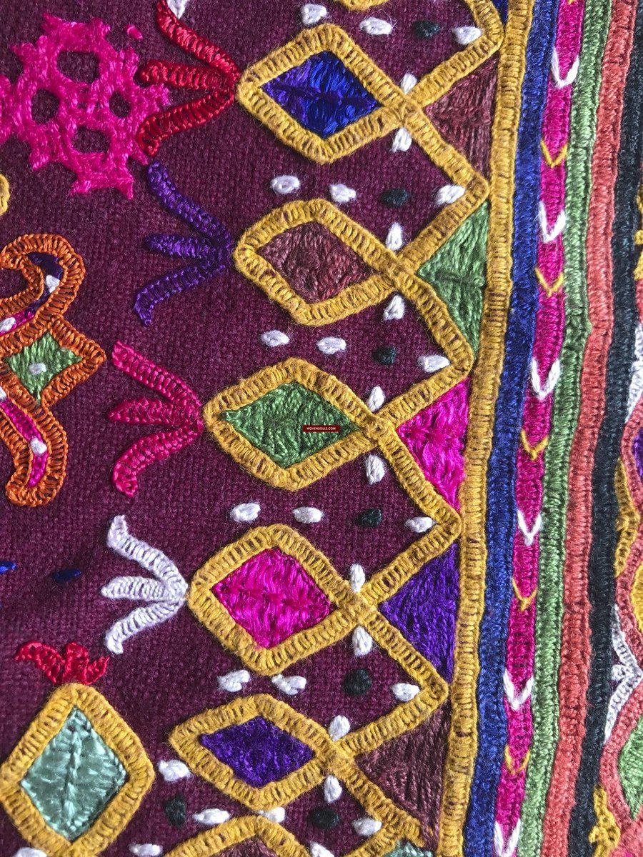 1173 Vintage Ghodiyu Cradle Cloth Embroidery Indian Textile Art-WOVENSOULS-Antique-Vintage-Textiles-Art-Decor