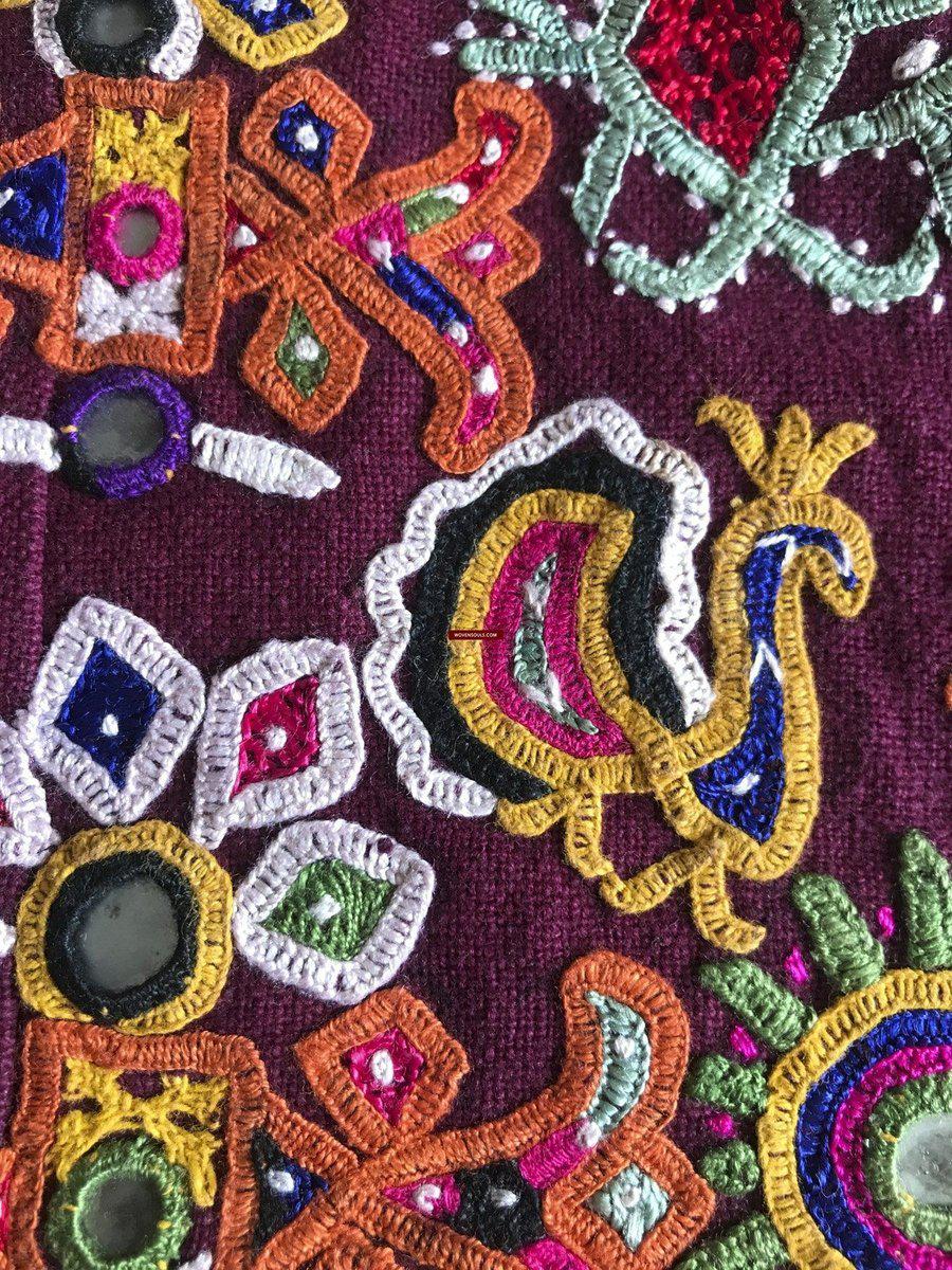 1173 Vintage Ghodiyu Cradle Cloth Embroidery Indian Textile Art-WOVENSOULS-Antique-Vintage-Textiles-Art-Decor