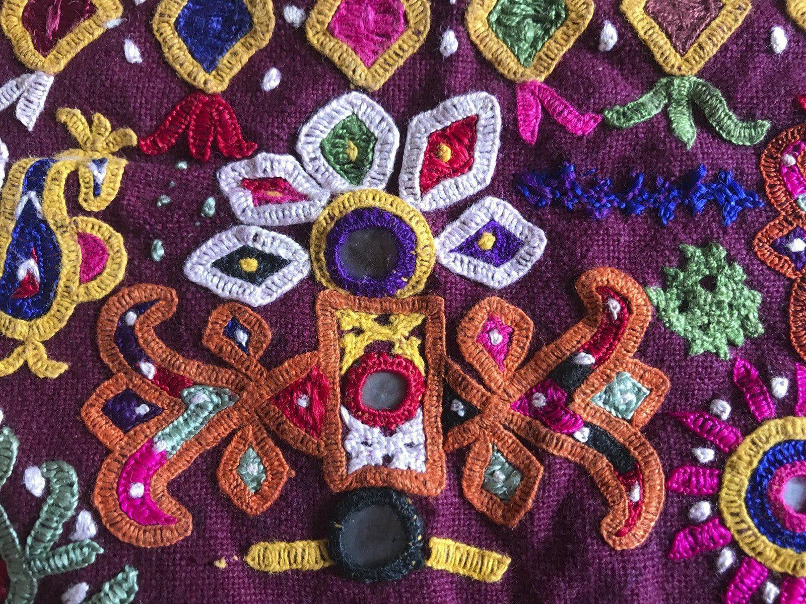 1173 Vintage Ghodiyu Cradle Cloth Embroidery Indian Textile Art-WOVENSOULS-Antique-Vintage-Textiles-Art-Decor