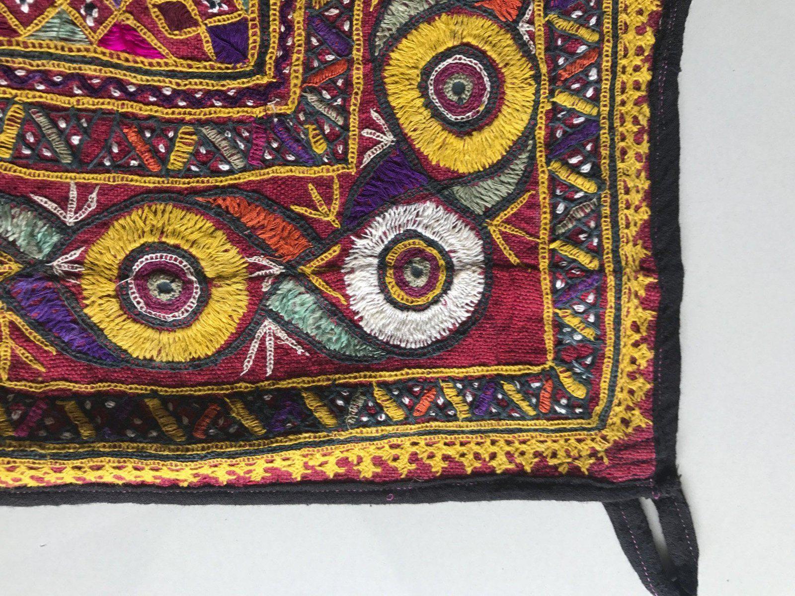 1174 Vintage Ghodiyu Cradle Cloth Embroidery Indian Textile Art-WOVENSOULS-Antique-Vintage-Textiles-Art-Decor