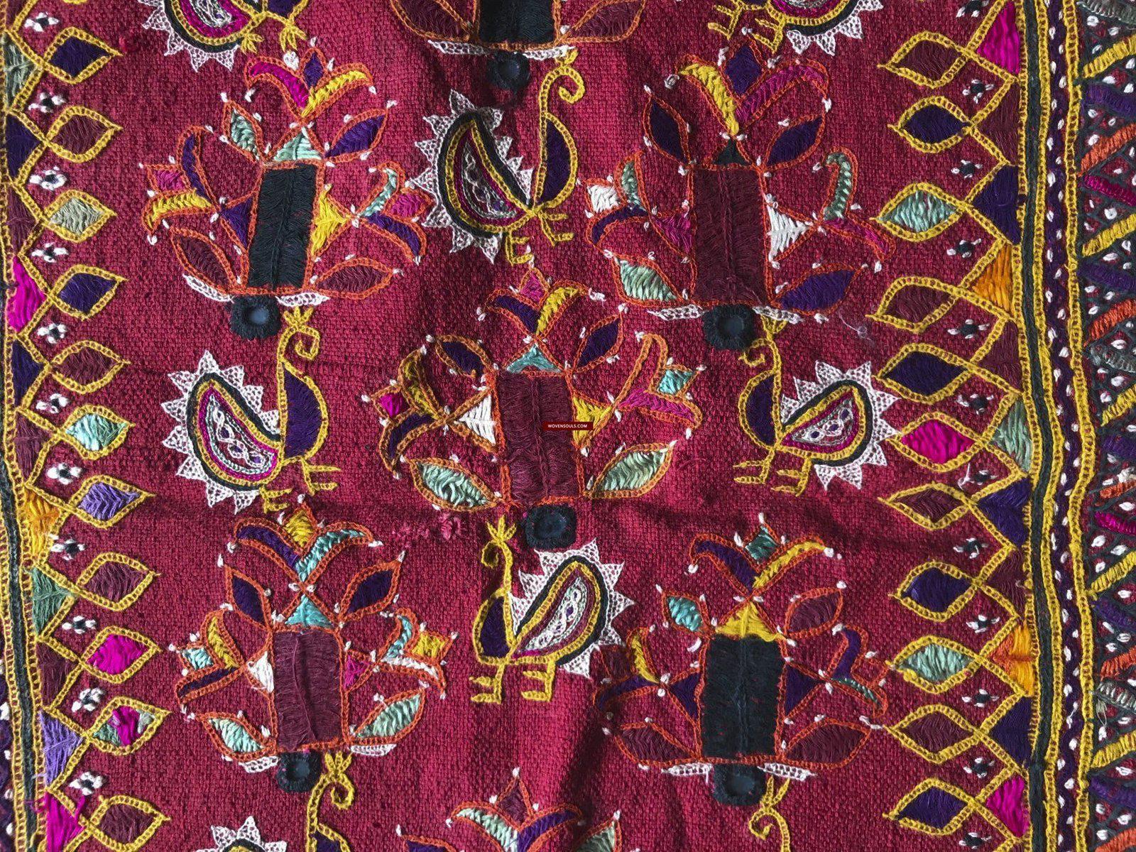 1174 Vintage Ghodiyu Cradle Cloth Embroidery Indian Textile Art-WOVENSOULS-Antique-Vintage-Textiles-Art-Decor