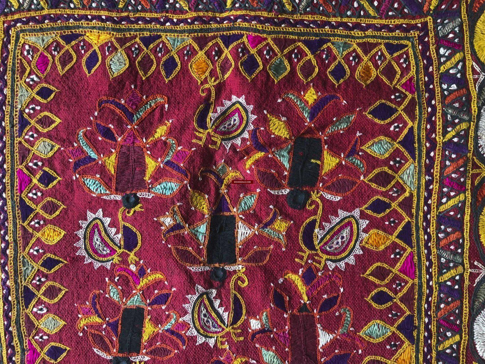 1174 Vintage Ghodiyu Cradle Cloth Embroidery Indian Textile Art-WOVENSOULS-Antique-Vintage-Textiles-Art-Decor