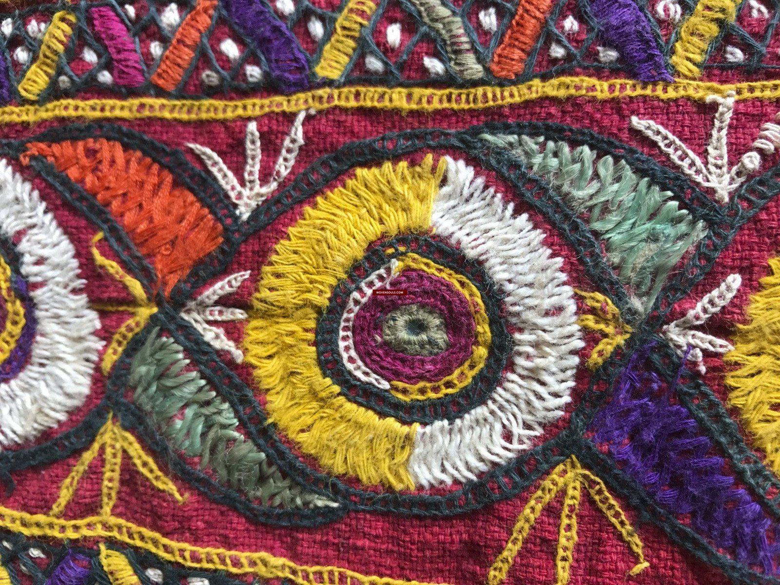 1174 Vintage Ghodiyu Cradle Cloth Embroidery Indian Textile Art-WOVENSOULS-Antique-Vintage-Textiles-Art-Decor