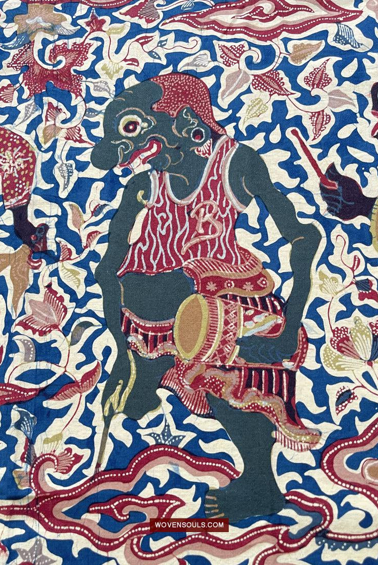1751 Indonesische Kunst Cirebon Javanese Batik Tulis Kunstwerk - Wayang Gamelan Szenen-WOVENSOULS Galerie für antike Textilien und Kunst