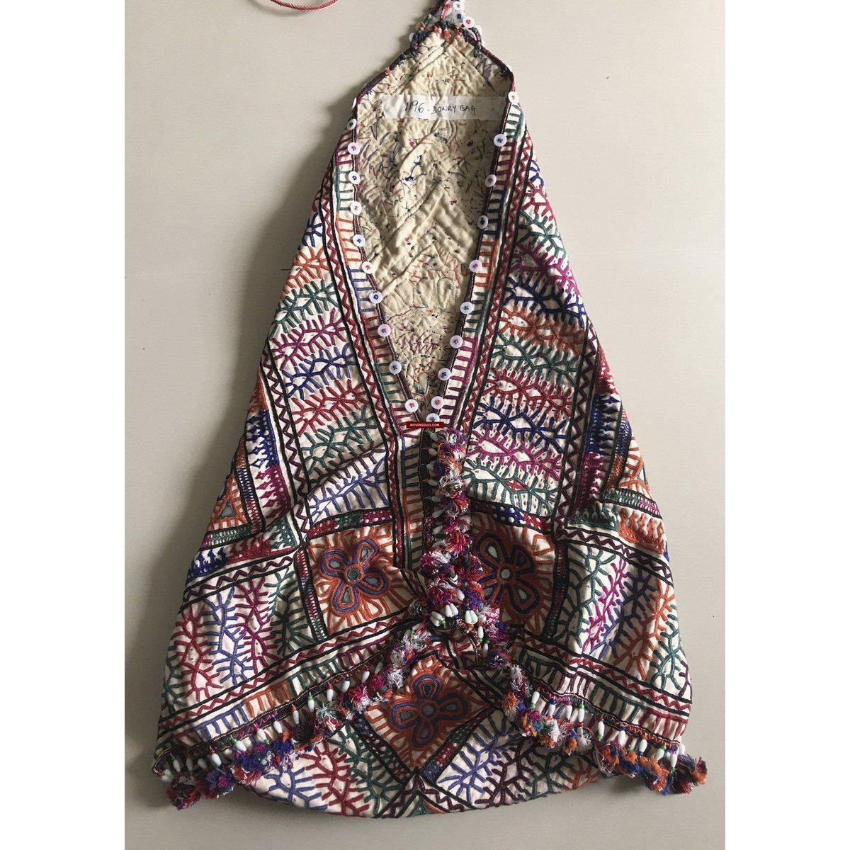 1196 Vintage Tribal Dowry Bag Embroidery Textile-WOVENSOULS-Antique-Vintage-Textiles-Art-Decor