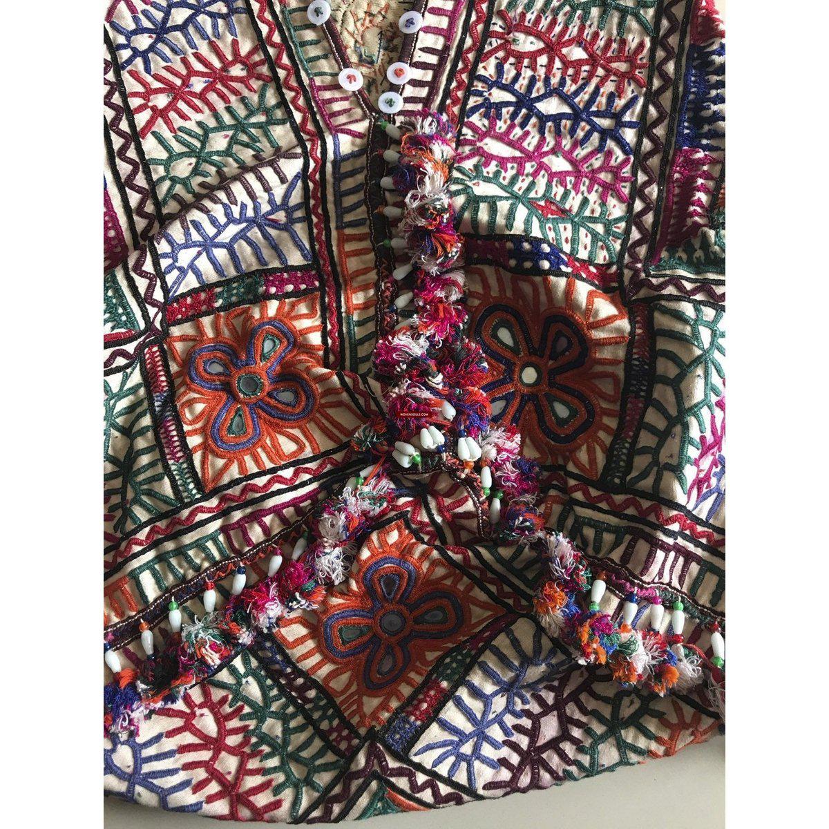 1196 Vintage Tribal Dowry Bag Embroidery Textile-WOVENSOULS-Antique-Vintage-Textiles-Art-Decor
