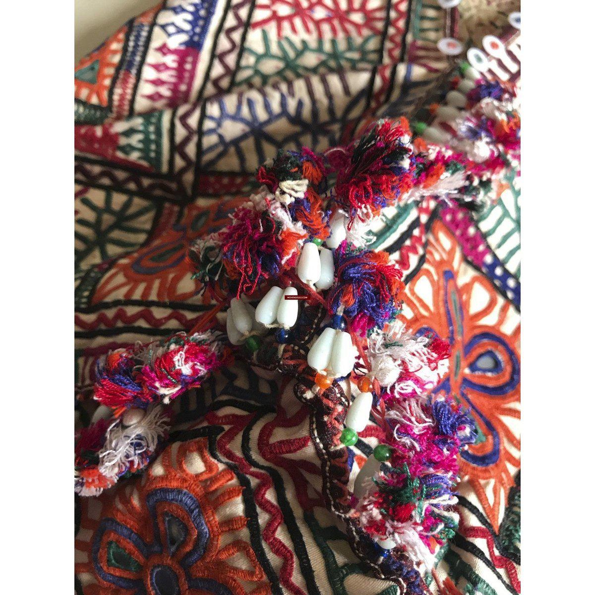 1196 Vintage Tribal Dowry Bag Embroidery Textile-WOVENSOULS-Antique-Vintage-Textiles-Art-Decor