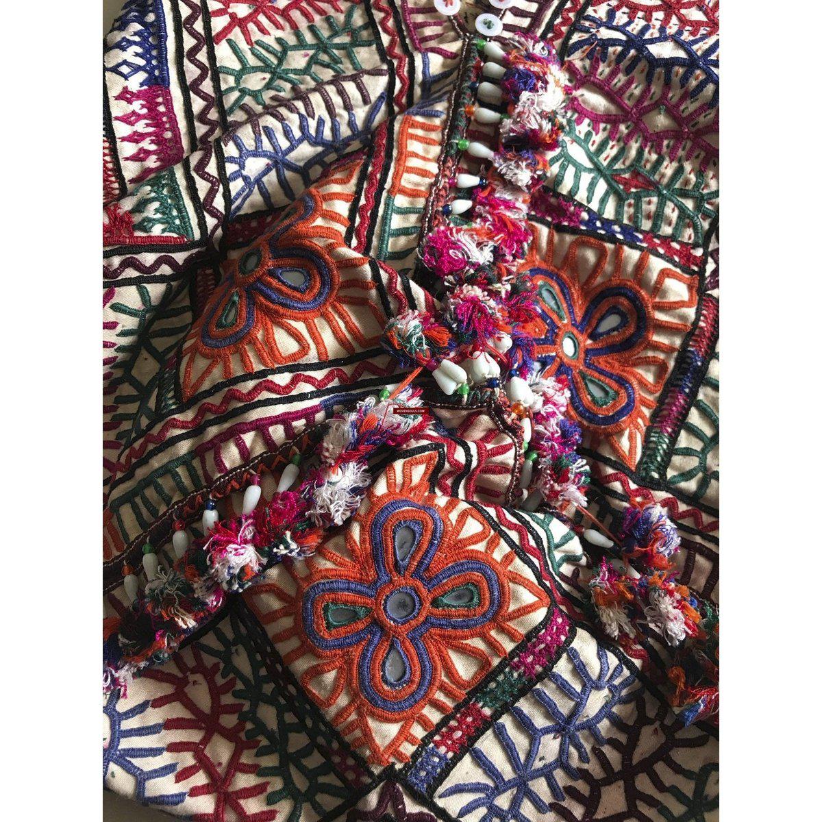 1196 Vintage Tribal Dowry Bag Embroidery Textile-WOVENSOULS-Antique-Vintage-Textiles-Art-Decor