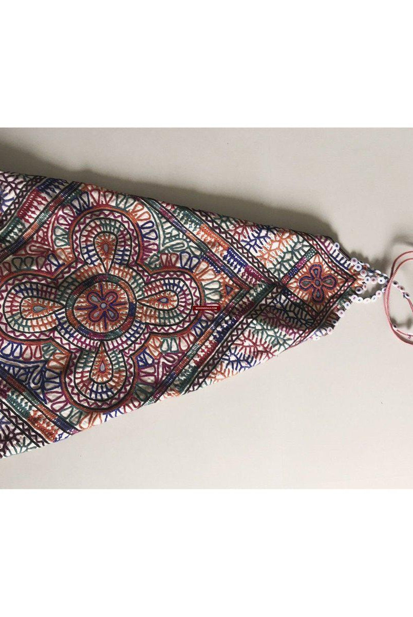 1196 Vintage Tribal Dowry Bag Embroidery Textile-WOVENSOULS-Antique-Vintage-Textiles-Art-Decor