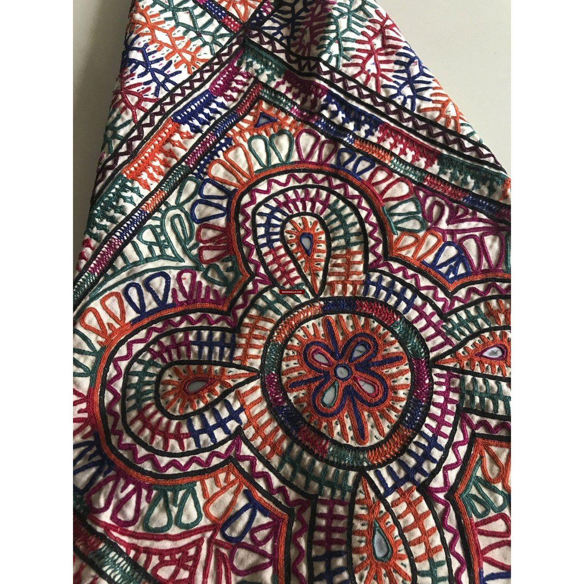 1196 Vintage Tribal Dowry Bag Embroidery Textile-WOVENSOULS-Antique-Vintage-Textiles-Art-Decor