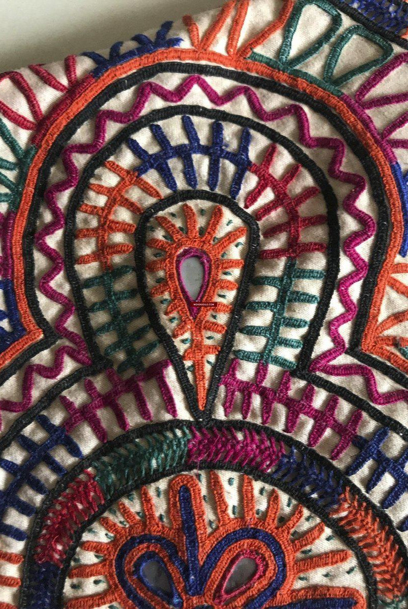 1196 Vintage Tribal Dowry Bag Embroidery Textile-WOVENSOULS-Antique-Vintage-Textiles-Art-Decor