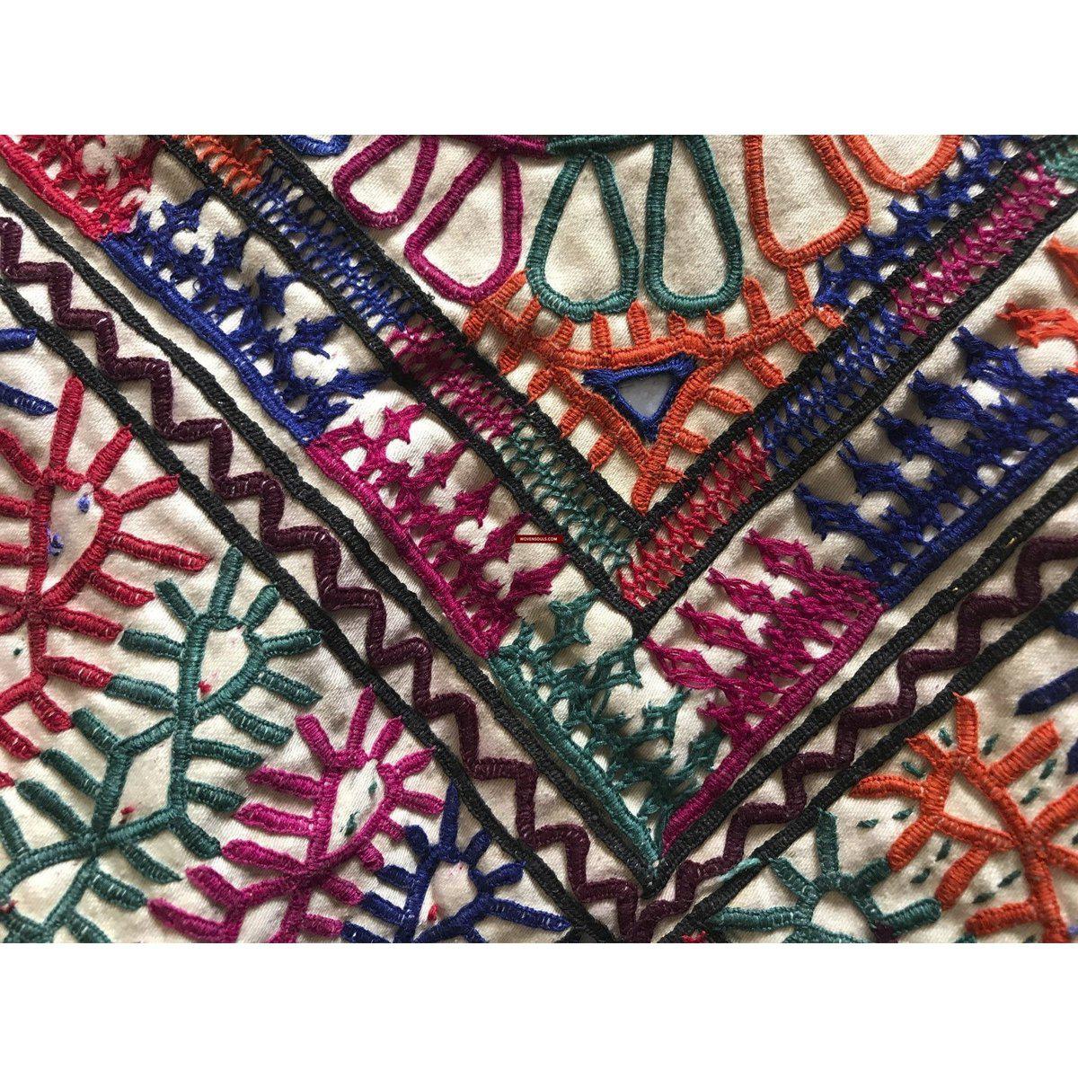 1196 Vintage Tribal Dowry Bag Embroidery Textile-WOVENSOULS-Antique-Vintage-Textiles-Art-Decor