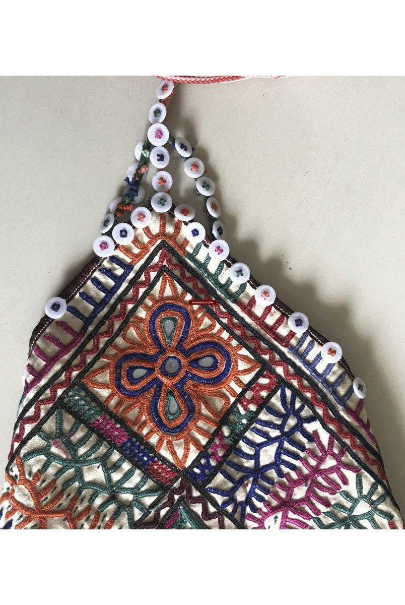 1196 Vintage Tribal Dowry Bag Embroidery Textile-WOVENSOULS-Antique-Vintage-Textiles-Art-Decor