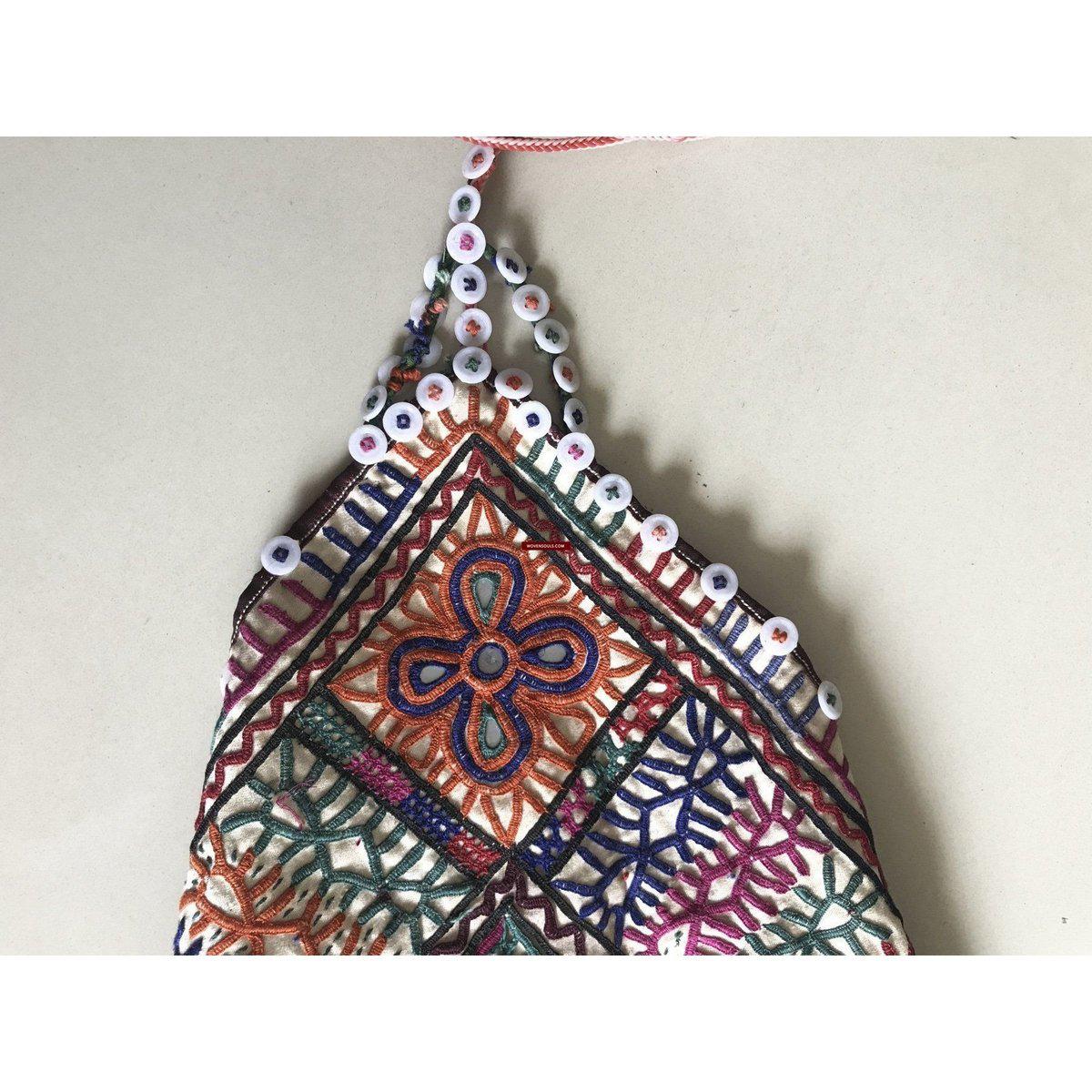 1196 Vintage Tribal Dowry Bag Embroidery Textile-WOVENSOULS-Antique-Vintage-Textiles-Art-Decor