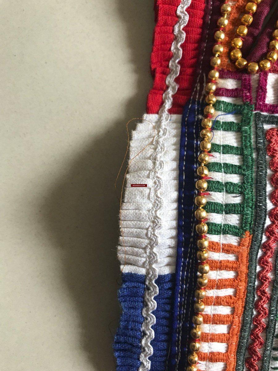 1198 Vintage Folding Purse with Embroidery from the Debariya Rabari community-WOVENSOULS-Antique-Vintage-Textiles-Art-Decor