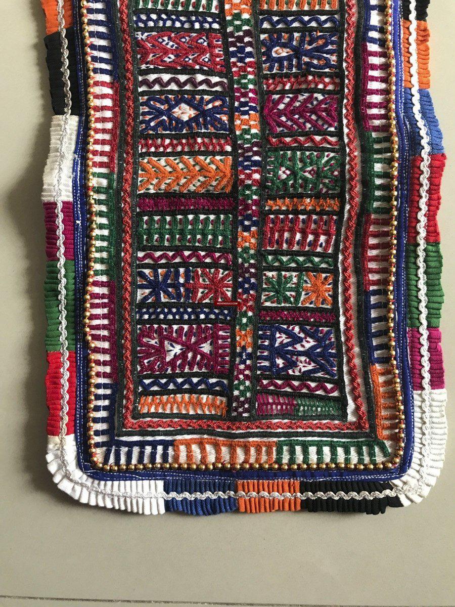 1198 Vintage Folding Purse with Embroidery from the Debariya Rabari community-WOVENSOULS-Antique-Vintage-Textiles-Art-Decor