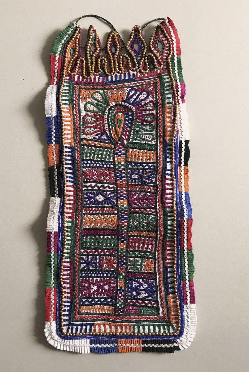 1198 Vintage Folding Purse with Embroidery from the Debariya Rabari community-WOVENSOULS-Antique-Vintage-Textiles-Art-Decor