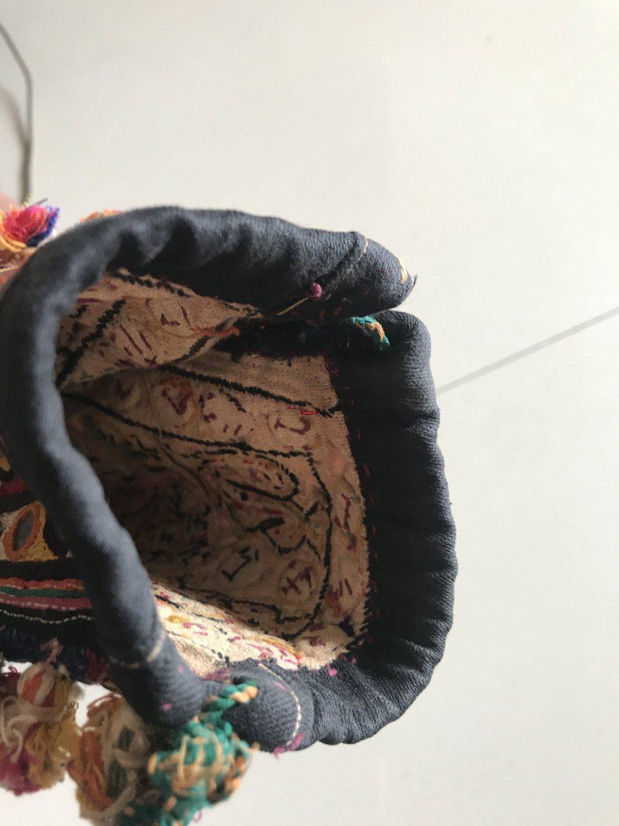 1199 Small Vintage Purse with Ahir Embroidery-WOVENSOULS-Antique-Vintage-Textiles-Art-Decor