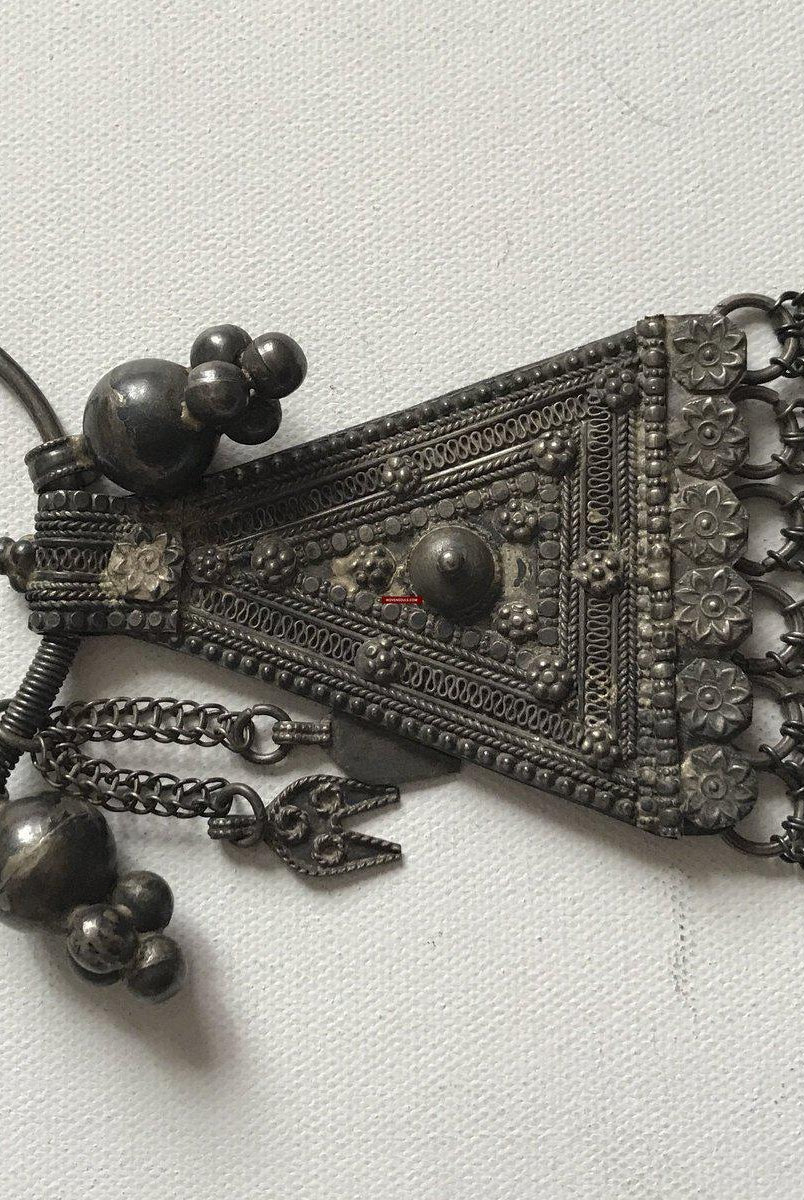 1204 Old Silver Nose Ring Indian Jewelry - Museum Quality-WOVENSOULS-Antique-Vintage-Textiles-Art-Decor