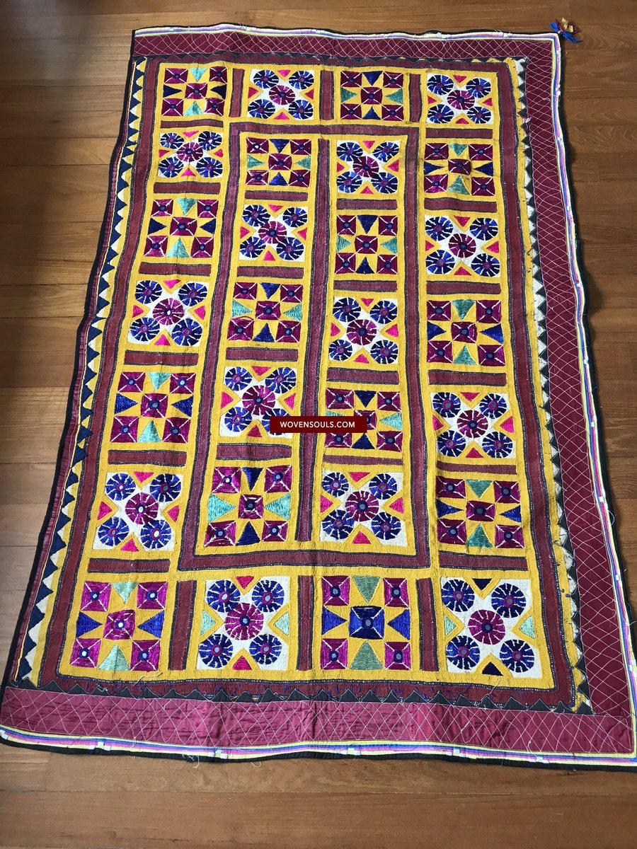 1212 Vintage Gujarat Embroidery Home Decor-WOVENSOULS-Antique-Vintage-Textiles-Art-Decor