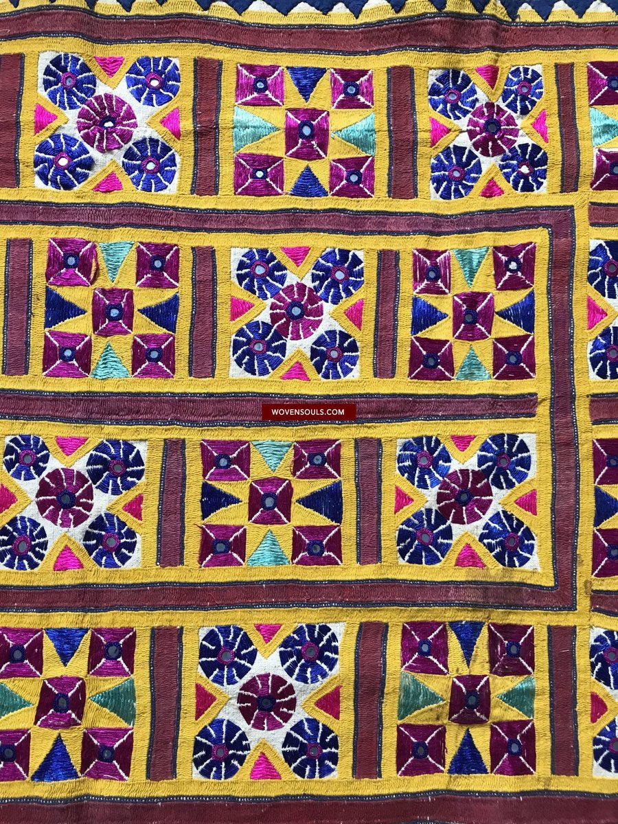 1212 Vintage Gujarat Embroidery Home Decor-WOVENSOULS-Antique-Vintage-Textiles-Art-Decor