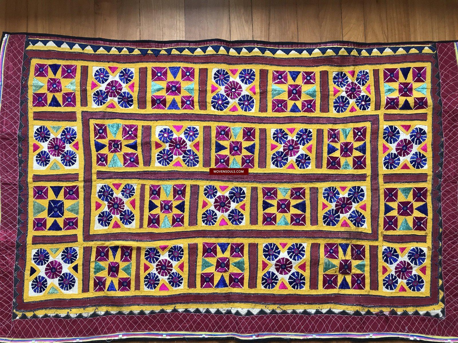 1212 Vintage Gujarat Embroidery Home Decor-WOVENSOULS-Antique-Vintage-Textiles-Art-Decor